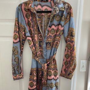 BOOHOO MULTI BOTTOM DOWN DRESS/CARDIGAN